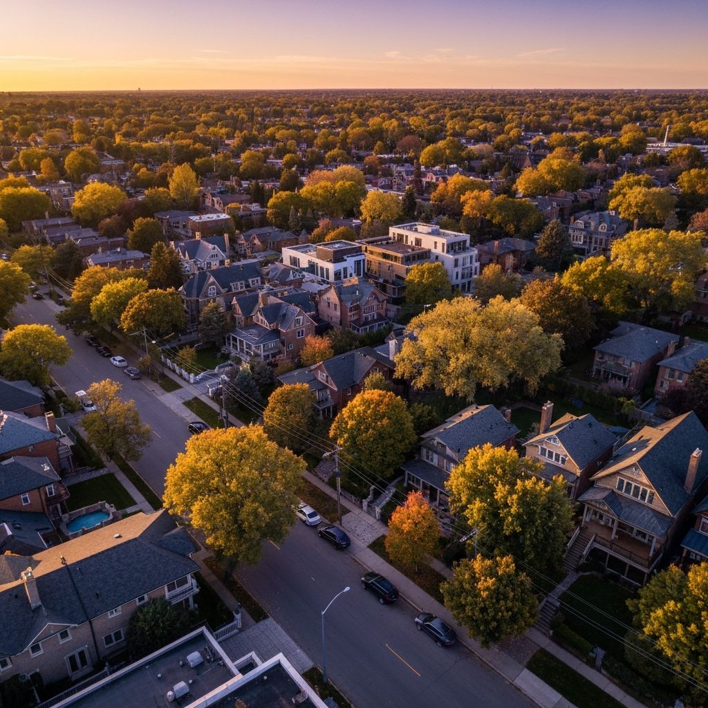 Toronto neighborhood aerial view